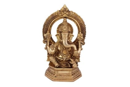 Arihant Craft� Hindu God Ganesha Idol Hand Craft Showpiece � 24.5 cm (Brass, Gold) Arihant Craft� Hindu God Ganesha Idol Hand Craft Showpiece � 24.5 cm (Brass, Gold)