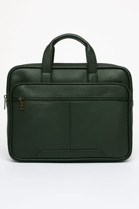 Stylish Dark Green Professional Laptop Briefcase with Front Pocket