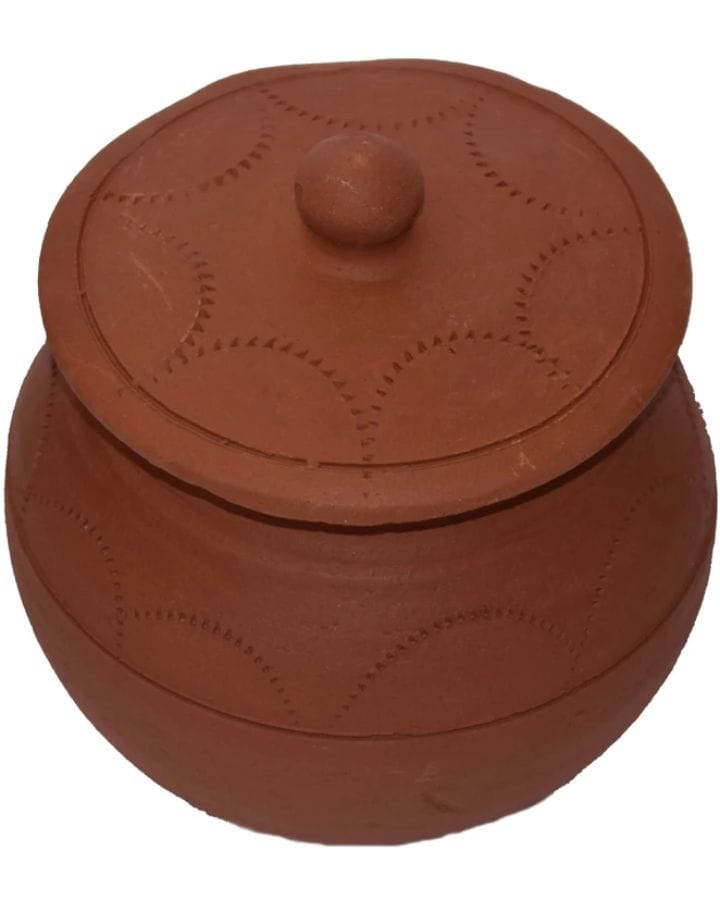 Traditional Terracotta Clay Handi Pot with Lid for Cooking & Serving