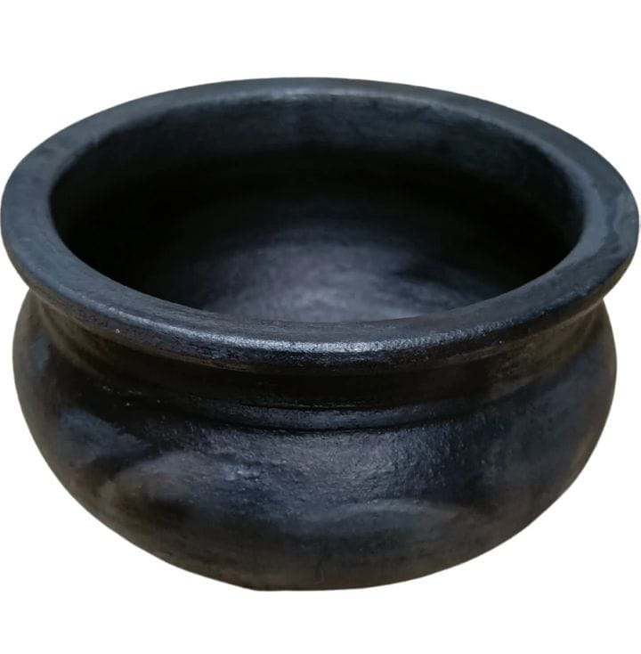 Traditional Black Ceramic Cooking Pot