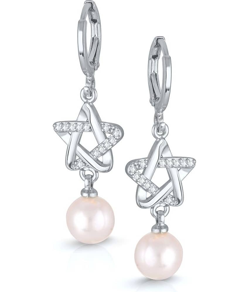 VIVASTRI Silver Drop Earrings ( Pack of 1 )