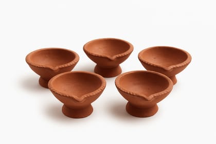 Traditional Terracotta Diya Set of 5 