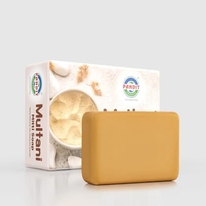 Pure Multani Mitti Organic Handmade Soap Bar (Value Pack - 100 g) – Cold-Pressed Oils, Natural Rose Water & Organic Botanicals, Sulfate & Paraben Free, Ayurvedic Herbal Cleanser for All Skin Types – Exfoliating & Moisturizing