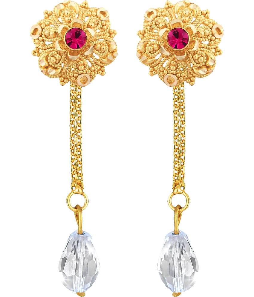 VIVASTRI Golden Drop Earrings ( Pack of 1 )