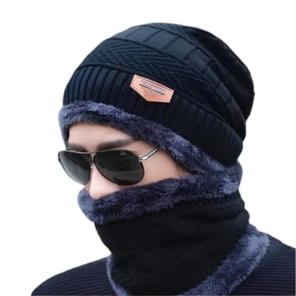 V3Deals Woollen Beanie Cap & Muffler Set for Men & Women | Winter Wear for Men | Warm Head & Neck Warmer | Unisex Wool Cap & Scarf | Assorted Color – Color Will Be Sent as per Availability