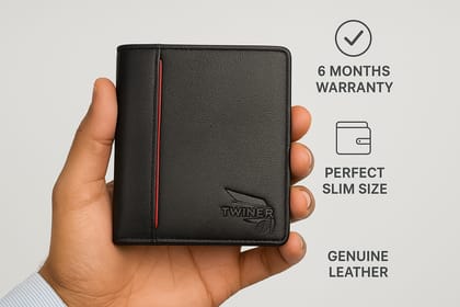 Twiner Premium Leather RFID-Protected Wallet with Coin Pocket & Card Holder Twiner Premium Leather RFID-Protected Wallet with Coin Pocket & Card Holder
