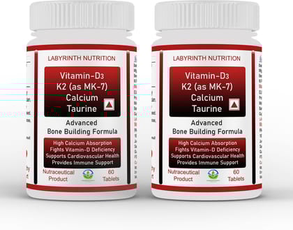Labyrinth Nutrition Vitamin-D3 K2 Calcium Taurine Advanced Bone Building Formula 60 Tablets Labyrinth Nutrition Vitamin-D3 K2 Calcium Taurine Advanced Bone Building Formula 60 Tablets