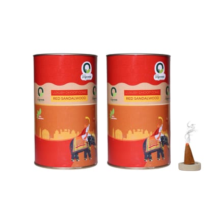 Prime Orgoveda Red Sandalwood Premium Dhoop Cones (Pack of 2) | 100% Natural & Organic | Charcoal-Free, Bamboo-Free, Handcrafted Long-Lasting Dhoop batti (80 Organic Dhoop Cones) Prime Orgoveda Red Sandalwood Premium Dhoop Cones (Pack of 2) | 100% Natural & Organic | Charcoal-Free, Bamboo-Free, Handcrafted Long-Lasting Dhoop batti (80 Organic Dhoop Cones)