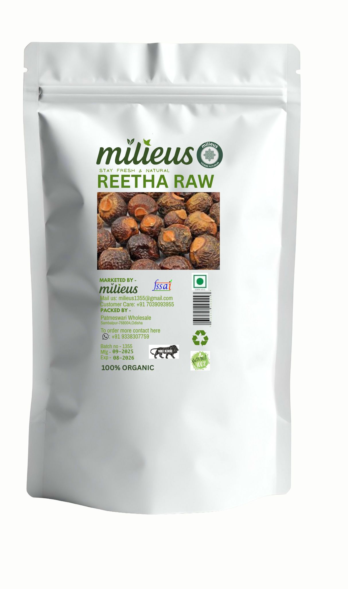 ORGANICA REETHA/SOAP NUT RAW 200 GM