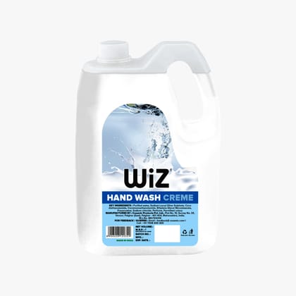 Wiz Crème Handwash Liquid Soap Refill Can - 5L | Germ Protection | Hand Wash with Added pH-Balanced & Moisturizers for Soft & Gentle Hands | Suitable for all Skin Types Wiz Crème Handwash Liquid Soap Refill Can - 5L | Germ Protection | Hand Wash with Added pH-Balanced & Moisturizers for Soft & Gentle Hands | Suitable for all Skin Types