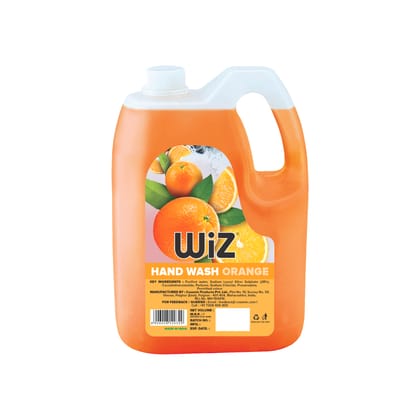 Wiz Orange Handwash Liquid Soap Refill Can - 5L | Germ Protection | Hand Wash with Added pH-Balanced & Moisturizers for Soft & Gentle Hands | Suitable for all Skin Types Wiz Orange Handwash Liquid Soap Refill Can - 5L | Germ Protection | Hand Wash with Added pH-Balanced & Moisturizers for Soft & Gentle Hands | Suitable for all Skin Types