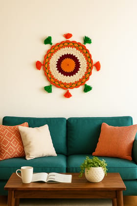 Handmade Crocheted Mandala Placemat with Tassels