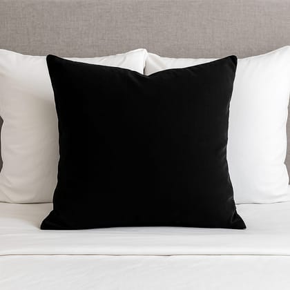 Luxurious Black Velvet Square Throw Pillow - Soft & Elegant Home Decor Accent Luxurious Black Velvet Square Throw Pillow - Soft & Elegant Home Decor Accent