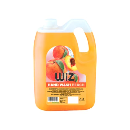 Wiz Peach Handwash Liquid Soap Refill Can - 5L | Germ Protection | Hand Wash with Added pH-Balanced & Moisturizers for Soft & Gentle Hands | Suitable for all Skin Types Wiz Peach Handwash Liquid Soap Refill Can - 5L | Germ Protection | Hand Wash with Added pH-Balanced & Moisturizers for Soft & Gentle Hands | Suitable for all Skin Types