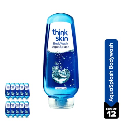 Think Skin Body Wash Aqua Splash -250ml (Pack of 12)| Paraben free | Exfoliates & Deep Cleanses Skin | Refreshing Fragrance Shower Gel | Suitable All Skin Type Think Skin Body Wash Aqua Splash -250ml (Pack of 12)| Paraben free | Exfoliates & Deep Cleanses Skin | Refreshing Fragrance Shower Gel | Suitable All Skin Type