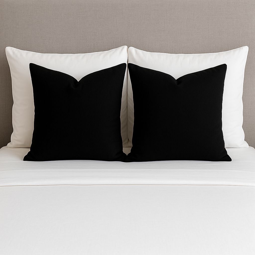 Classic Black Decorative Throw Pillows - Soft & Elegant Cushion Covers