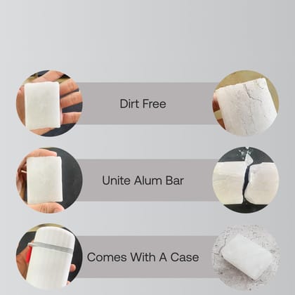 Milieus 100% Pure & Natural Origin Alum Bar (Fitkari Stone) & 1 Travel Case for Men & Women| Natural After Shave, Antiseptic, Anti-Odour & Skin Tightening Benefits (1 pc (100 gm)) Milieus 100% Pure & Natural Origin Alum Bar (Fitkari Stone) & 1 Travel Case for Men & Women| Natural After Shave, Antiseptic, Anti-Odour & Skin Tightening Benefits (1 pc (100 gm))