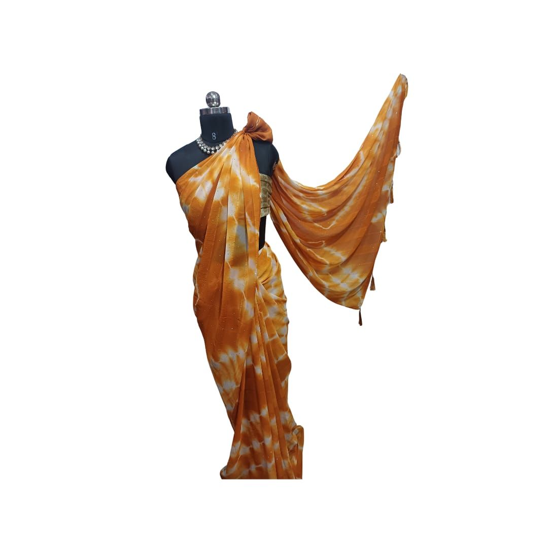 Yellow Georgette Saree