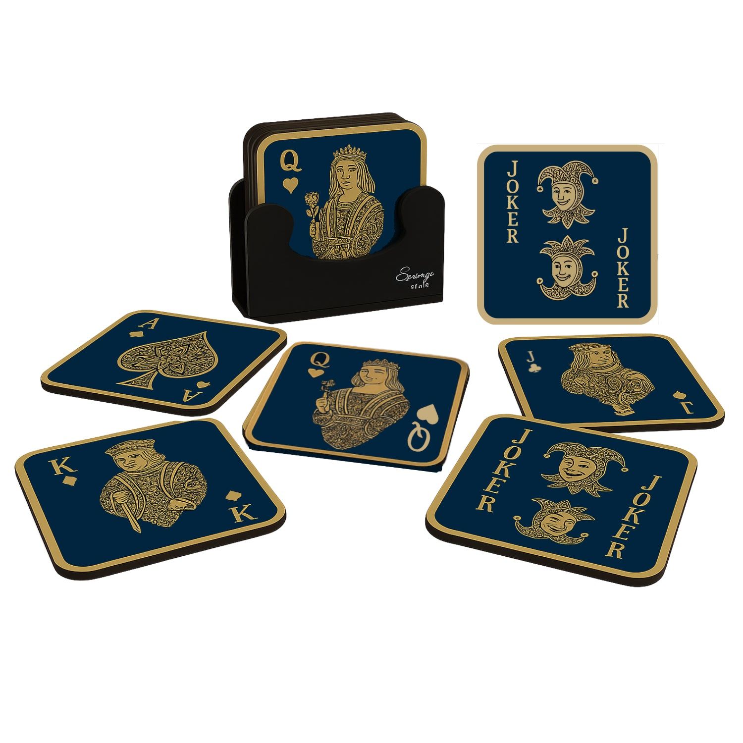 6-Piece Premium Abstract Design Wooden Coaster Set with EPE Anti-Slip Base & Storage Stand | 3.5 Square | Water Resistant 6-Piece Premium Abstract Design Wooden Coaster Set with EPE Anti-Slip Base & Storage Stand | 3.5 Square | Water Resistant - Playing