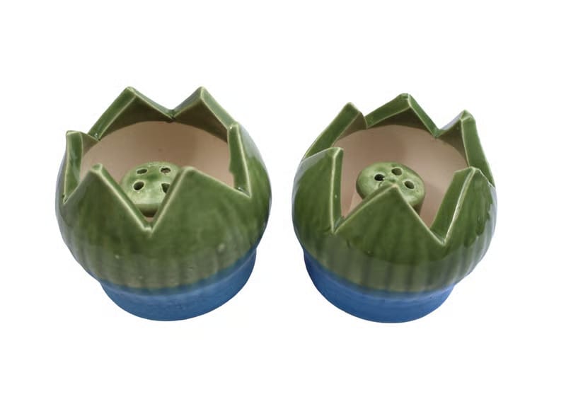 Ceramic Lotus Diya Holders - Set of 2
