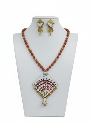 Terracotta Tribal Art Necklace Set