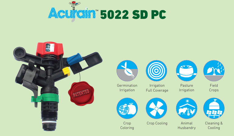 JAIN IRRIGATION AcuRain 5022 SD Part Circle Sprinkler (Nozzle: 2.5 mm ; Adjustable Arc Sprinkler)