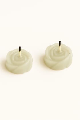 Set of 2 Elegant Light Green Rose Shaped Floating Candles Set of 2 Elegant Light Green Rose Shaped Floating Candles