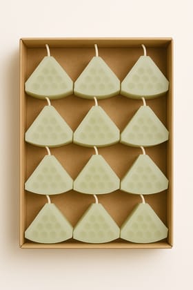 Light Green Hexagonal Tea Light Candles - Set of 12 Light Green Hexagonal Tea Light Candles - Set of 12