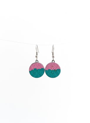 PINK AND BLUE TERRACOTA EARRING