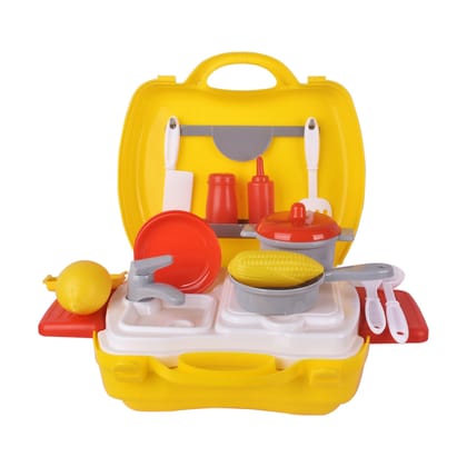 Cooking Set Toy | Kids Kitchen Set (Yellow) | Kids Play Kitchen | Play Kitchen Set | Toy Kitchen Set | Best Play Kitchen | Children's Play Kitchen