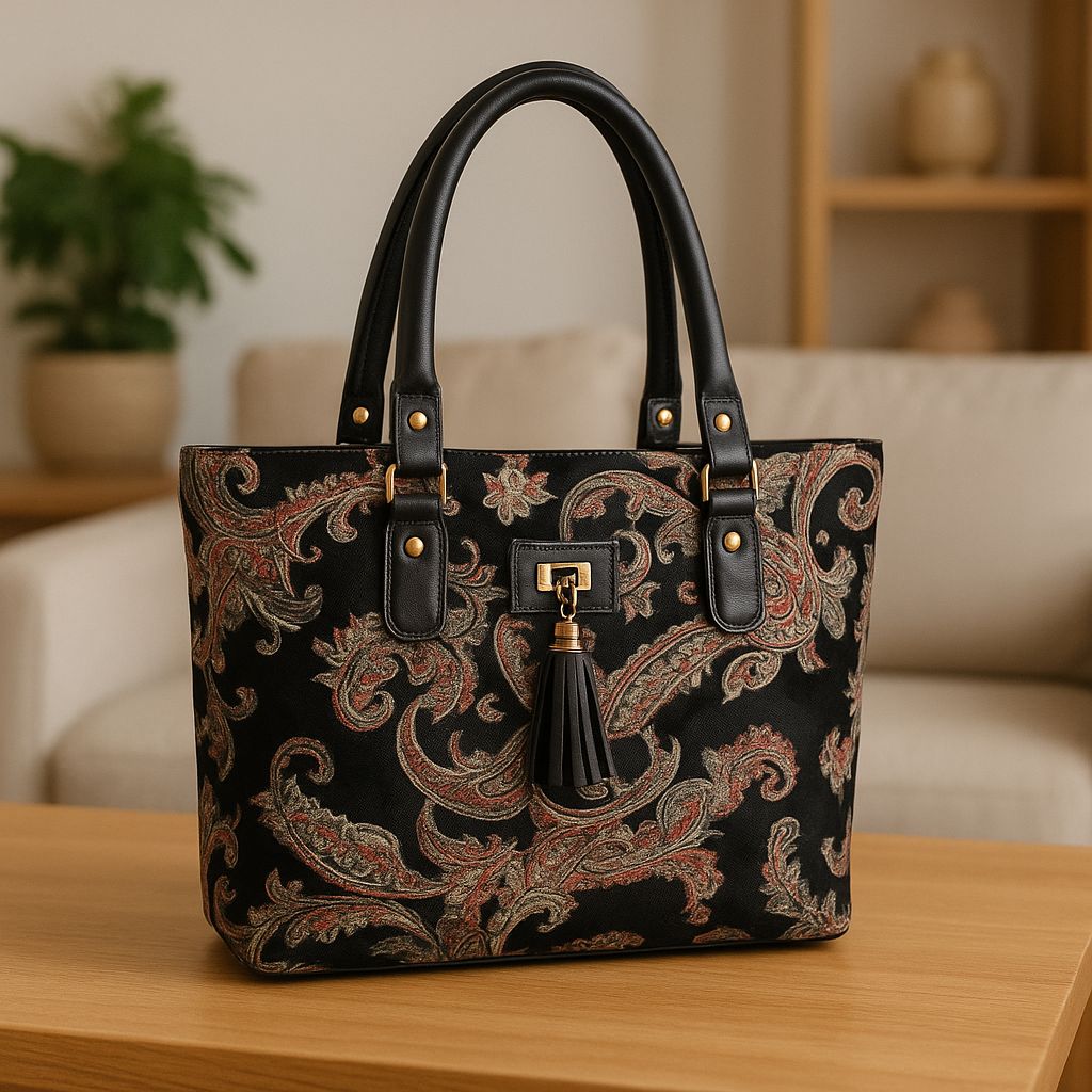 Elegant Paisley Patterned Tote Handbag for Women