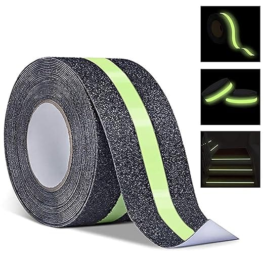 Anti Slip Grip Tape,Non-Slip Traction Tapes With Glow In The Dark Reduce The Risk Of Slipping For Indoor Or Outdoor Stair Tread Step And Other Slippery Surfaces (2 Inch x 5 Meter) (Pk_1)