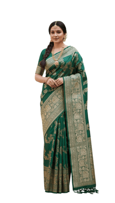 Exquisite Green Banarasi Silk Saree with Zari Work Exquisite Green Banarasi Silk Saree with Zari Work