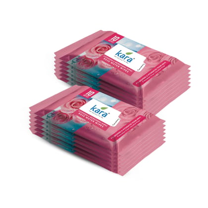 Kara Rose Water Facial Wipes – 10 N Each (Pack of 12, 120 Wipes) | Cleansing & Refreshing Wet Face Wipes | For Natural Glow & Hydrated Skin Kara Rose Water Facial Wipes – 10 N Each (Pack of 12, 120 Wipes) | Cleansing & Refreshing Wet Face Wipes | For Natural Glow & Hydrated Skin