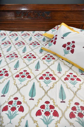 Khushnuma Bedsheet: Jaipur Luxury for Your Bedroom King 90x108 inches Khushnuma Bedsheet: Jaipur Luxury for Your Bedroom King 90x108 inches