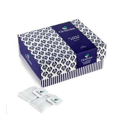 Octavius Classic Assam Black Tea – 100 Teabags (2g Each) | Strong Tea | Kadak Chai | 1 Teabag Makes 2 Cups | English Breakfast Tea | Refreshing Morning Tea | 100 Pieces