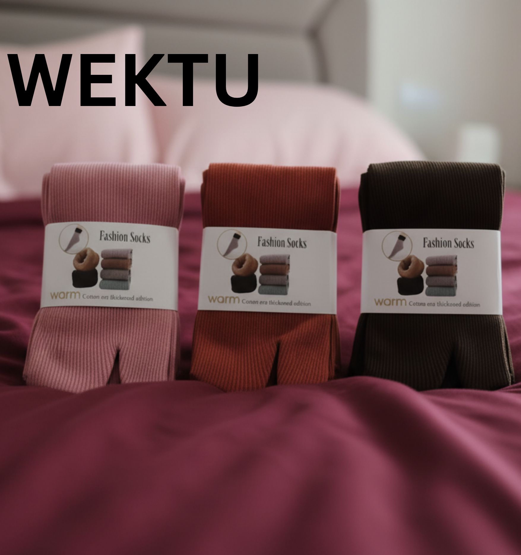 WEKTU Ribbed Dusty Pink Tabi Socks for Unique Style & Comfort