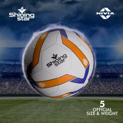 Nivia Shining Star Fb-292 Rubber Football,(Multicolour) (Size - 5, Packing - 1 Unit) by Total Sporting And Fitness Solutions Pvt Ltd