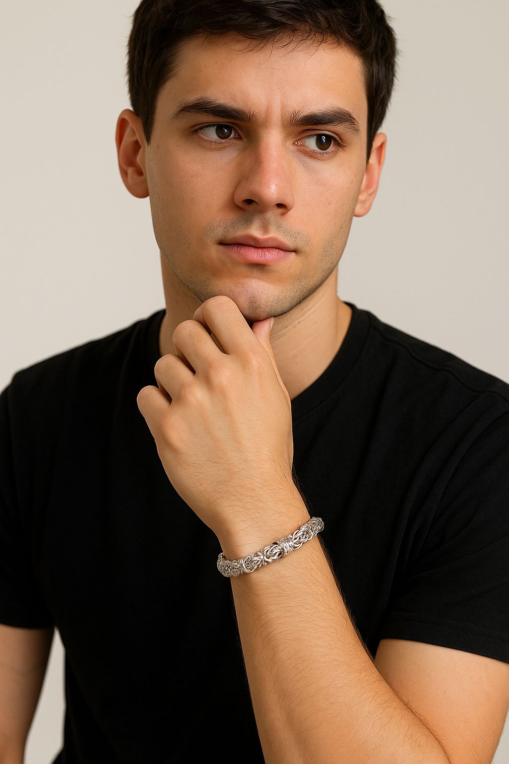 Intricately Woven Silver Plated Unisex Bracelet