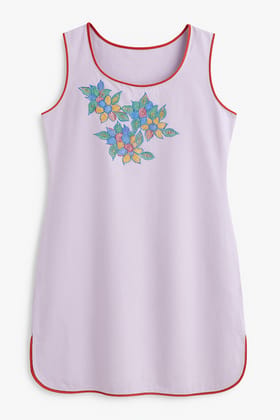 Handcrafted Floral-Embroidered Lavender Tunic Handcrafted Floral-Embroidered Lavender Tunic