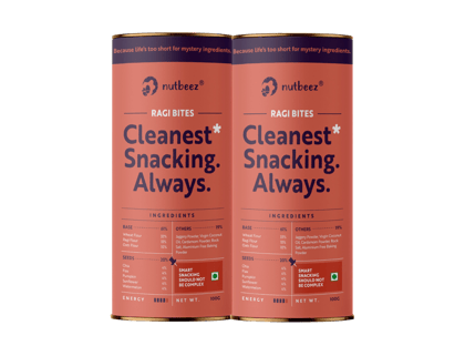 Ragi Bites | Pack of 2 (100gm each)| Handmade Biscuits| Very Less Sweet| Clean Guilt free Snacks | Freshly Baked | Subah Ki Chai Ka Dost| Goodness of Oats & Ragi | No Maida | No Refined Sugar | Jaggery Biscuits| No Palm Oil| Millet Love