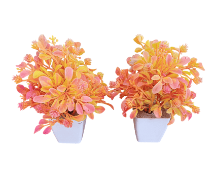 Artificial Mini Potted Plants Yellow Flowers - Set of 2 Artificial Mini Potted Plants Yellow Flowers - Set of 2