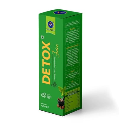 Vedalex Detox Juice (Sugar-Free) 1000 ml | Advanced Ayurvedic Detox Tonic with Amla, Aloe Vera, Giloy, Neem & Tulsi | Long-Term Internal Cleansing, Digestion & Wellness Support