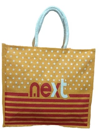 NEXT Natural Jute Tote Bag Yellow Colour