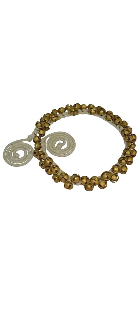 Traditional Brass Ghungroo Bracelet with Spiral Accents