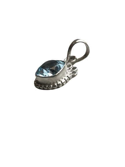 Aqua topaz silver pendant 