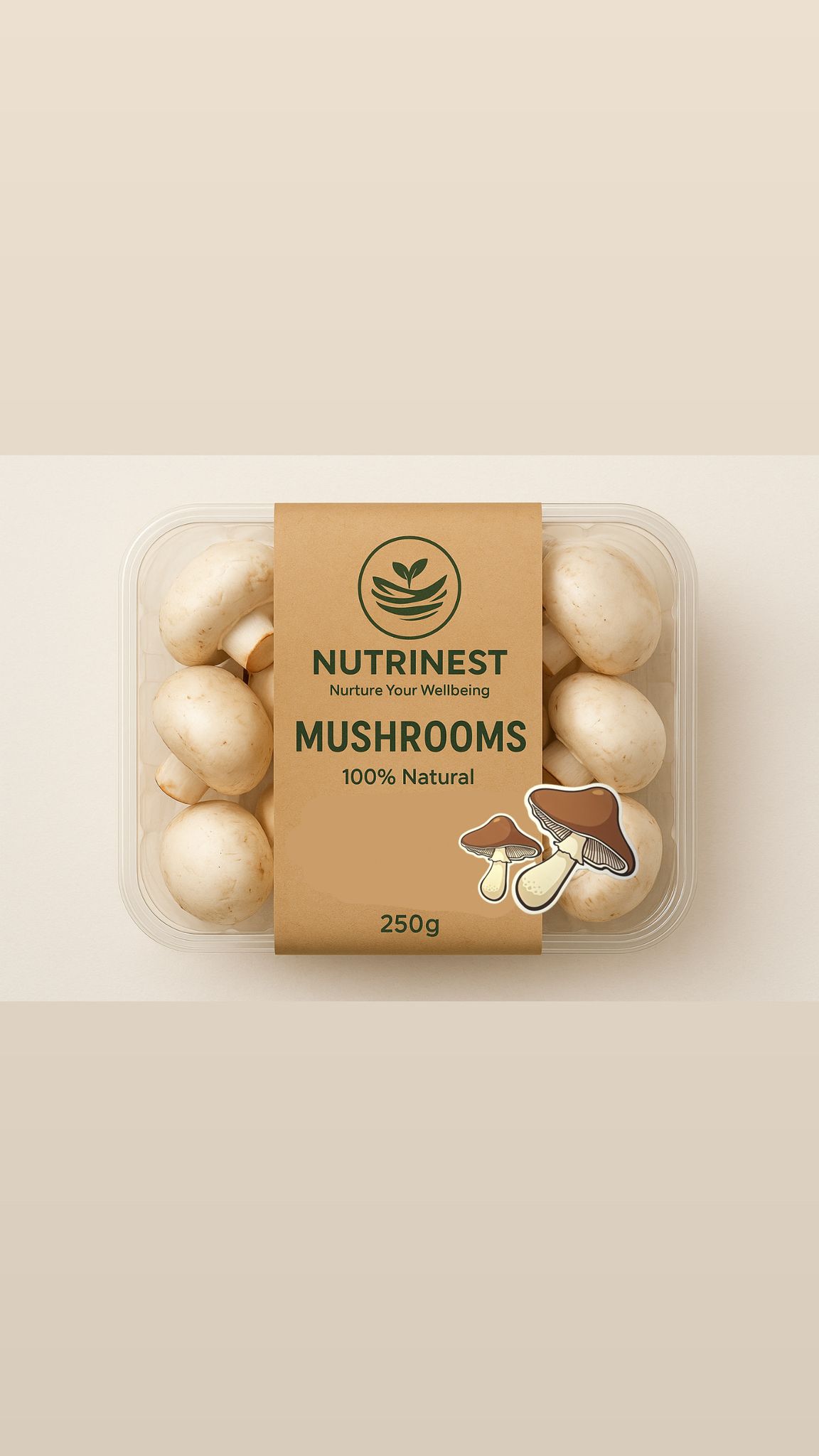 Fresh White Button Mushrooms – 200g