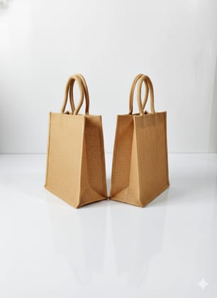 Set of 10 Plain Jute Bags – Eco-Friendly, Reusable Carry Bags ✅