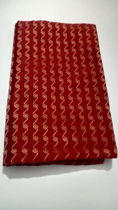 Premium Red Jacquard Unstitched Blouse Fabric | 1 Meter Woven Design Material for Women
