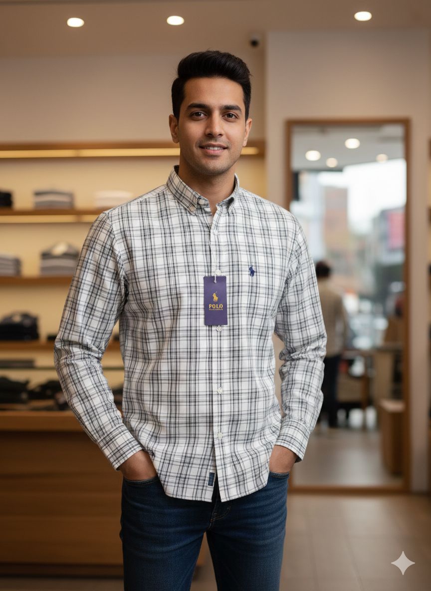 Men's Classic Full Sleeve Plaid Cotton Shirt